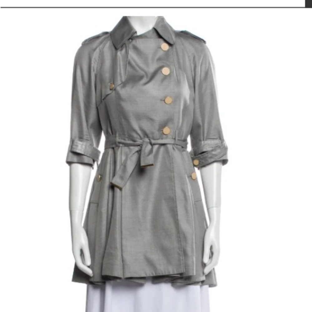 Fendi Silver Utility Jacket‎ 100% Silk Size 36/0